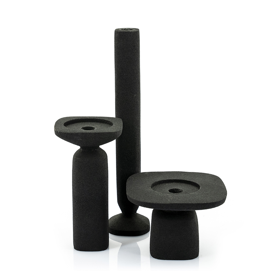 Candle holder Squand small - black