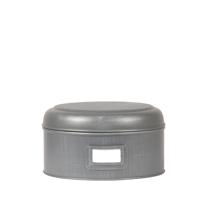 LABEL51 Opbergblik Opbergblik - Antiek grijs - Metaal - L - 22x22x12 cm