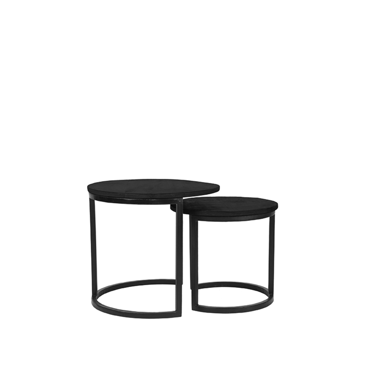 LABEL51 Salontafel Duo - Zwart - Mangohout - 50 cm