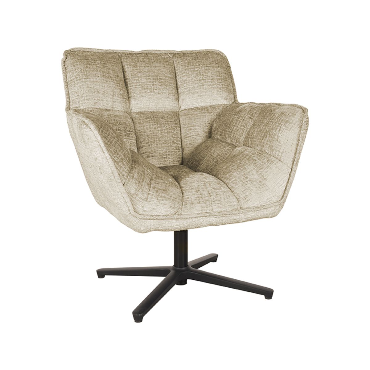 LABEL51 Fauteuil Ian - Beige - Fluweel