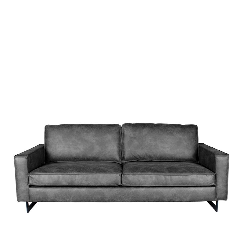 LABEL51 Bank Arezzo - Grijs - Leder - 3-Zits