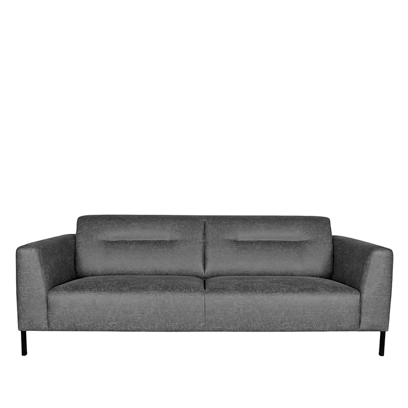 LABEL51 Bank Napoli - Antraciet - Microfiber - 3-Zits