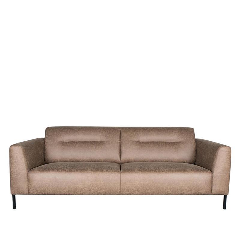 LABEL51 Bank Napoli - Taupe - Microfiber - 3-Zits