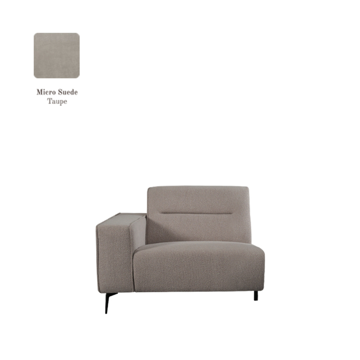 LABEL51 Bank Nero - Taupe - Micro Suede