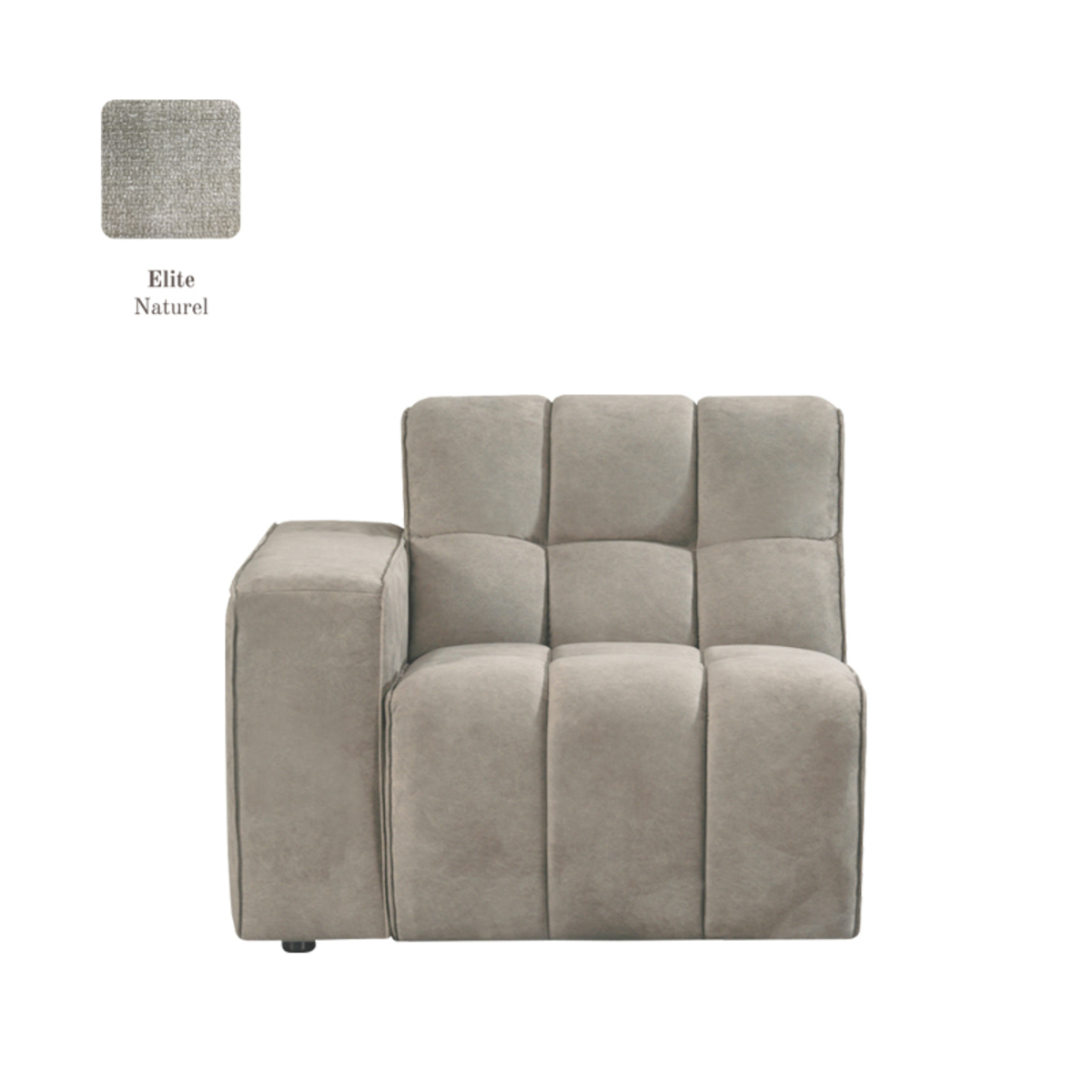 LABEL51 Bank Valentino - Naturel - Elite - 1,5-Zits Arm Links Voorstaand