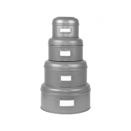 LABEL51 Opbergblik Opbergblik - Antiek grijs - Metaal - L - 22x22x12 cm