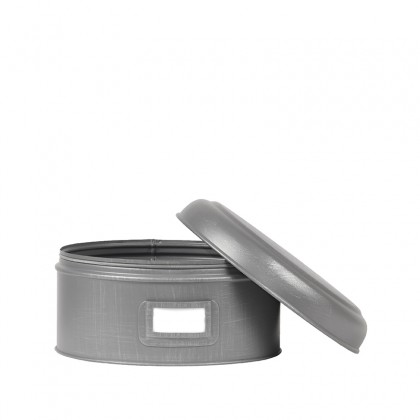 LABEL51 Opbergblik Opbergblik - Antiek grijs - Metaal - L - 22x22x12 cm