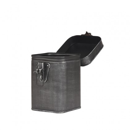 LABEL51 Opbergblik Opbergkist - Antiek grijs - Metaal - M - 12x12x17 cm