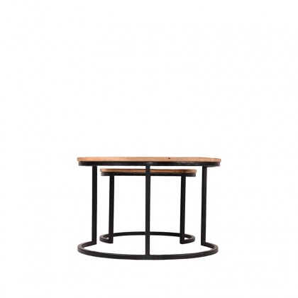 LABEL51 Salontafel Set Double - Rough - Mangohout - 70 cm
