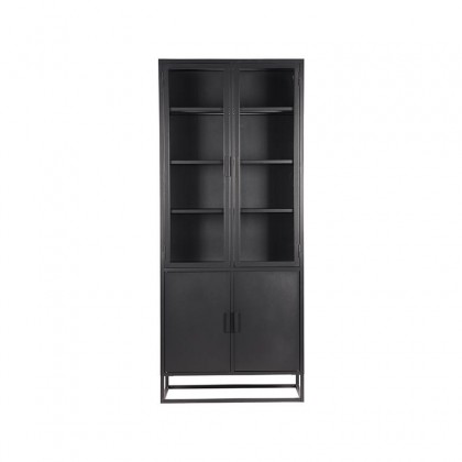 LABEL51 Vitrinekast Level - Zwart - Metaal - Hoge Kast