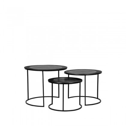 LABEL51 Salontafel Set Tres - Zwart - Metaal - 55 cm