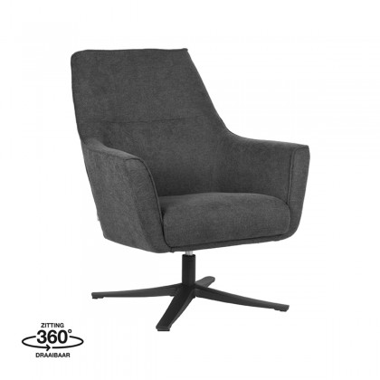 LABEL51 Fauteuil Tod - Antraciet - Synthetisch