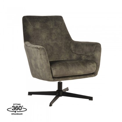 LABEL51 Fauteuil Toby - Hunter - Velours