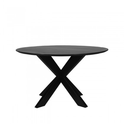 LABEL51 Eetkamertafel Zico - Zwart - Mangohout - Rond - 140 cm