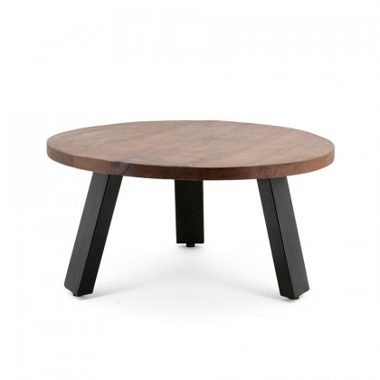 Salontafel Mango met metalen poot 70x70 - zwart