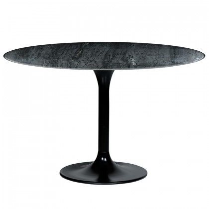 Eettafel marmer rond zwart - 120x76