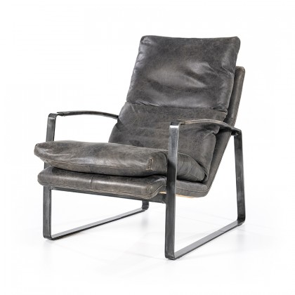 Fauteuil Lex - antraciet vintage leer