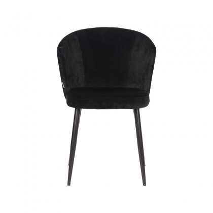 LABEL51 Eetkamerstoel Wave - Zwart - Fluweel