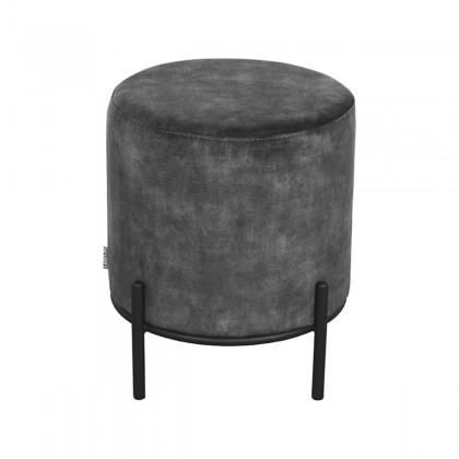 LABEL51 Poef Troy - Antraciet - Velours - M