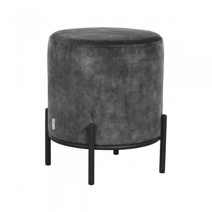 LABEL51 Poef Troy - Antraciet - Velours - M