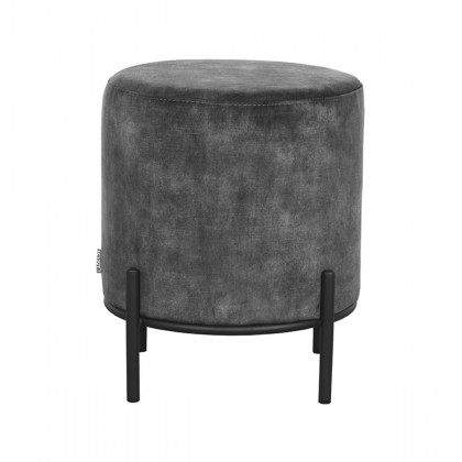 LABEL51 Poef Troy - Antraciet - Velours - M