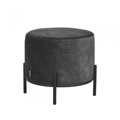 LABEL51 Poef Troy - Antraciet - Velours - L