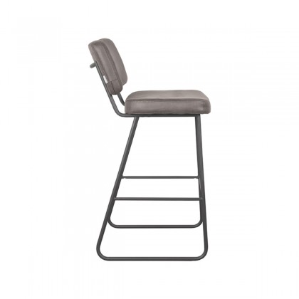 LABEL51 Barkruk Noah - Antraciet - Microfiber - Zithoogte 78