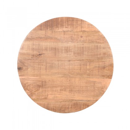 LABEL51 Eetkamertafel Tafelblad Sloppy Edge - Rough - Mangohout - Rond - 70 cm