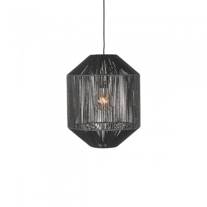 LABEL51 Hanglamp Ibiza - Zwart - Jute - 1-Lichts Cilinder