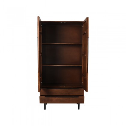 LABEL51 Bergkast Rio - Espresso - Mangohout - Hoge Kast
