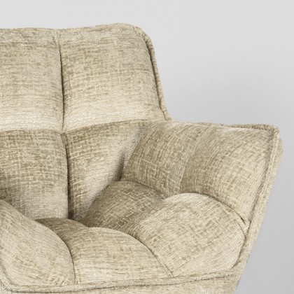 LABEL51 Fauteuil Ian - Beige - Fluweel