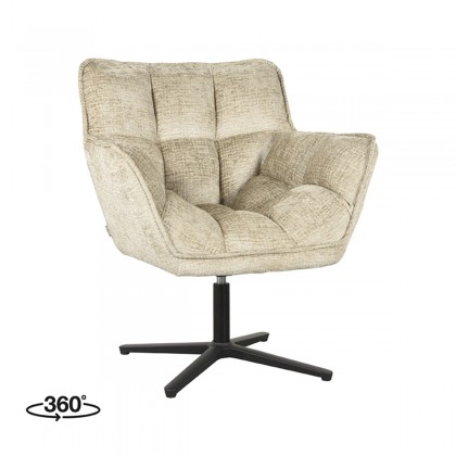 LABEL51 Fauteuil Ian - Beige - Fluweel