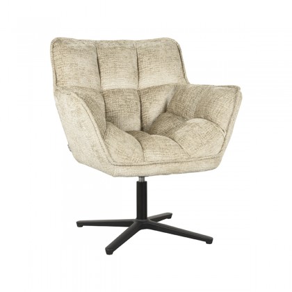 LABEL51 Fauteuil Ian - Beige - Fluweel
