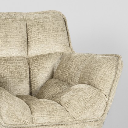 LABEL51 Fauteuil Ian - Beige - Fluweel