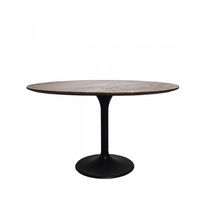 LABEL51 Eetkamertafel Otto - Espresso - Mangohout - 130 cm - Rond