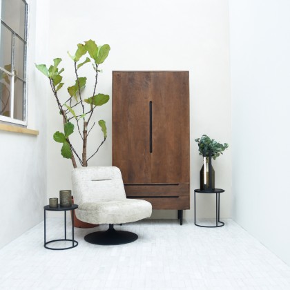 LABEL51 Fauteuil Eli - Beige - Fluweel