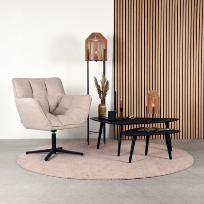 LABEL51 Salontafel Set Rock - Zwart - Mangohout - 110 cm