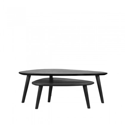 LABEL51 Salontafel Set Rock - Zwart - Mangohout - 110 cm