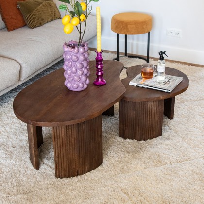 LABEL51 Salontafel Timon - Espresso - Mangohout - 100 cm