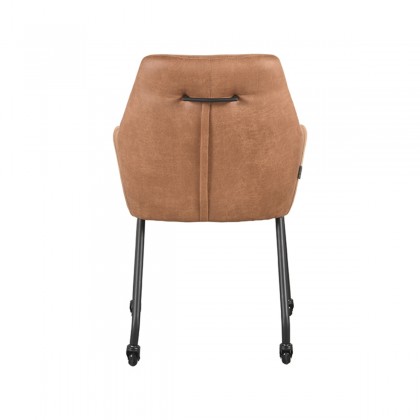 LABEL51 Eetkamerstoel Lenny - Cognac - Microfiber