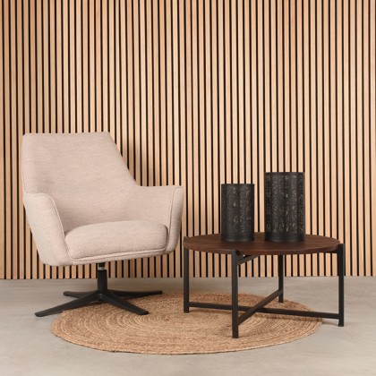 LABEL51 Salontafel Dox - Espresso - Mangohout - 70 cm - Zwart