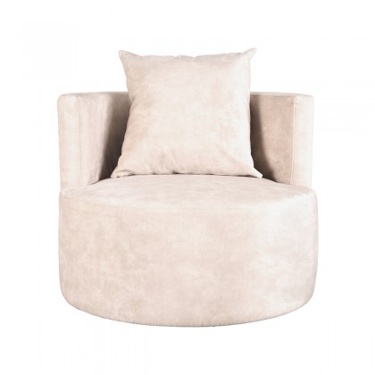LABEL51 Fauteuil Evy - Naturel - Velours - 90 cm