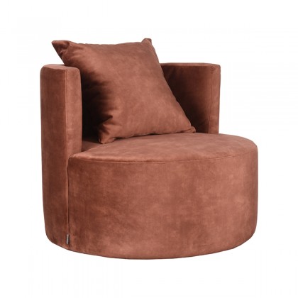 LABEL51 Fauteuil Evy - Rust - Velours - 90 cm