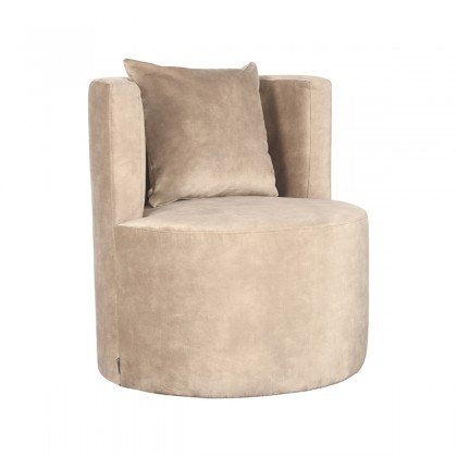 LABEL51 Fauteuil Evy - Zand - Velours - 65 cm