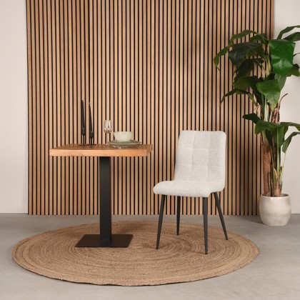 LABEL51 Eetkamerstoel Sam - Wit - Boucle