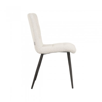 LABEL51 Eetkamerstoel Sam - Wit - Boucle