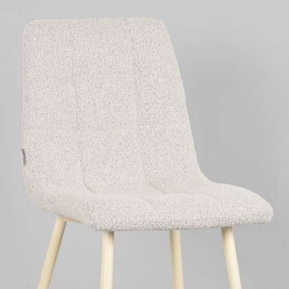 LABEL51 Eetkamerstoel Nino - Wit - Boucle