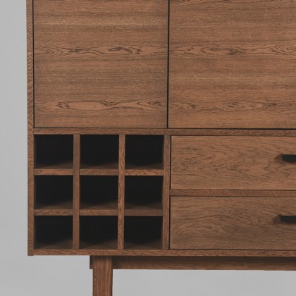 LABEL51 Bergkast Cali - Smoke - Eiken - Hoge Kast