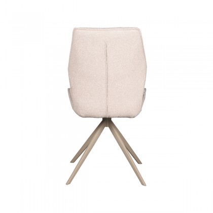 LABEL51 Eetkamerstoel Comfy - Naturel - Boucle - Taupe Onderstel