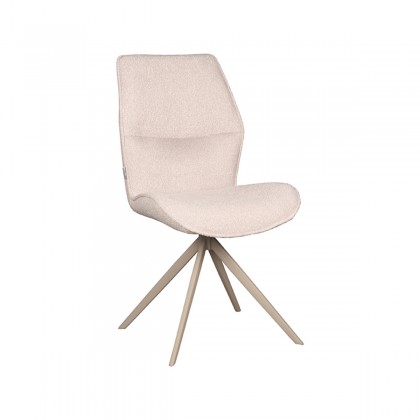 LABEL51 Eetkamerstoel Comfy - Naturel - Boucle - Taupe Onderstel